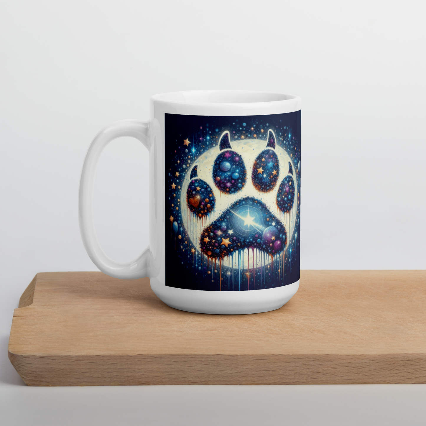 Celestial Dog Paw Print Mug - 15oz